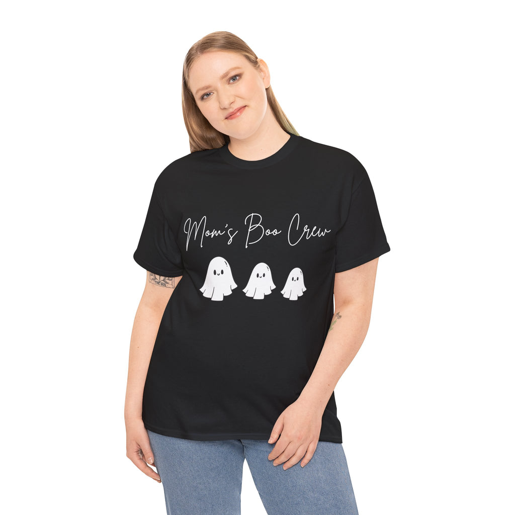 Mom's Boo Crew (3 Boos) Unisex Heavy Cotton Tee