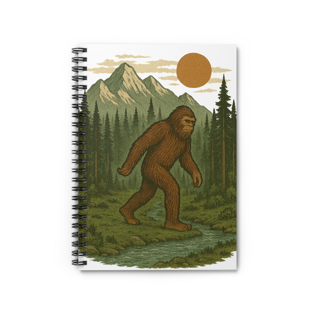 Bigfoot Adventure Spiral Notebook - Nature-Inspired Sketchbook, Travel Journal, Hiking Diary, Gift for Outdoor Lovers, Eco-Friendly Notepad
