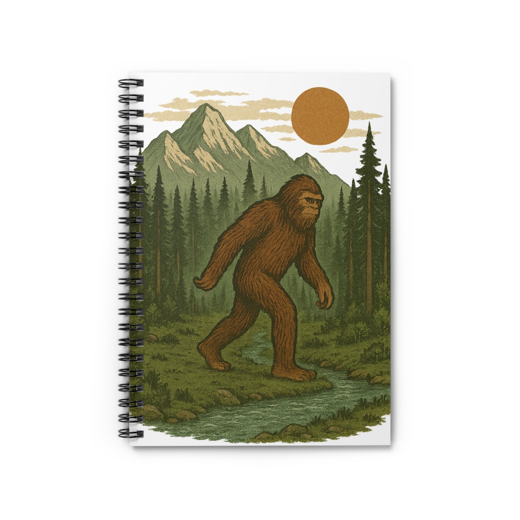 Bigfoot Adventure Spiral Notebook - Nature-Inspired Sketchbook, Travel Journal, Hiking Diary, Gift for Outdoor Lovers, Eco-Friendly Notepad