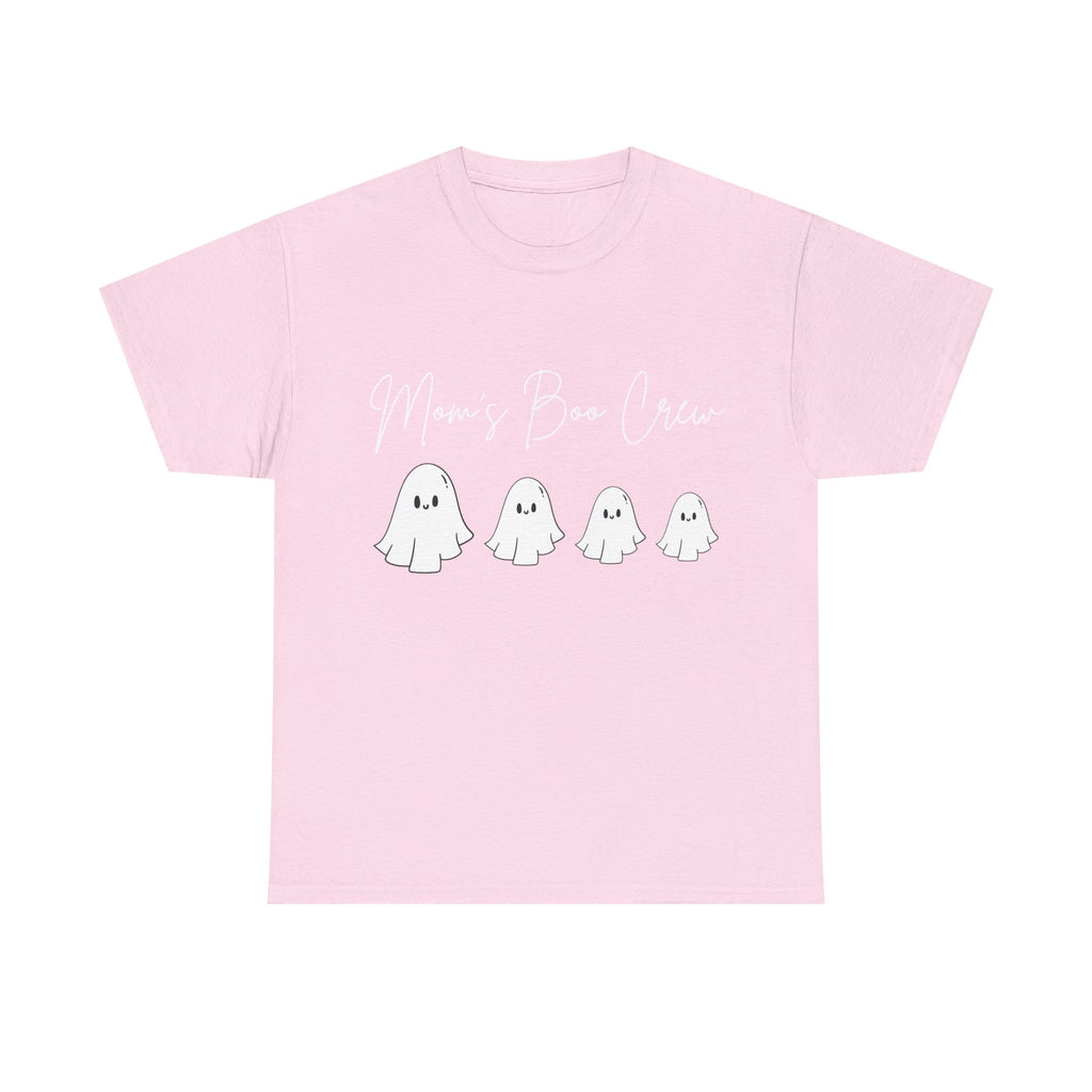 Mom's Boo Crew (4 Boos) Unisex Heavy Cotton Tee