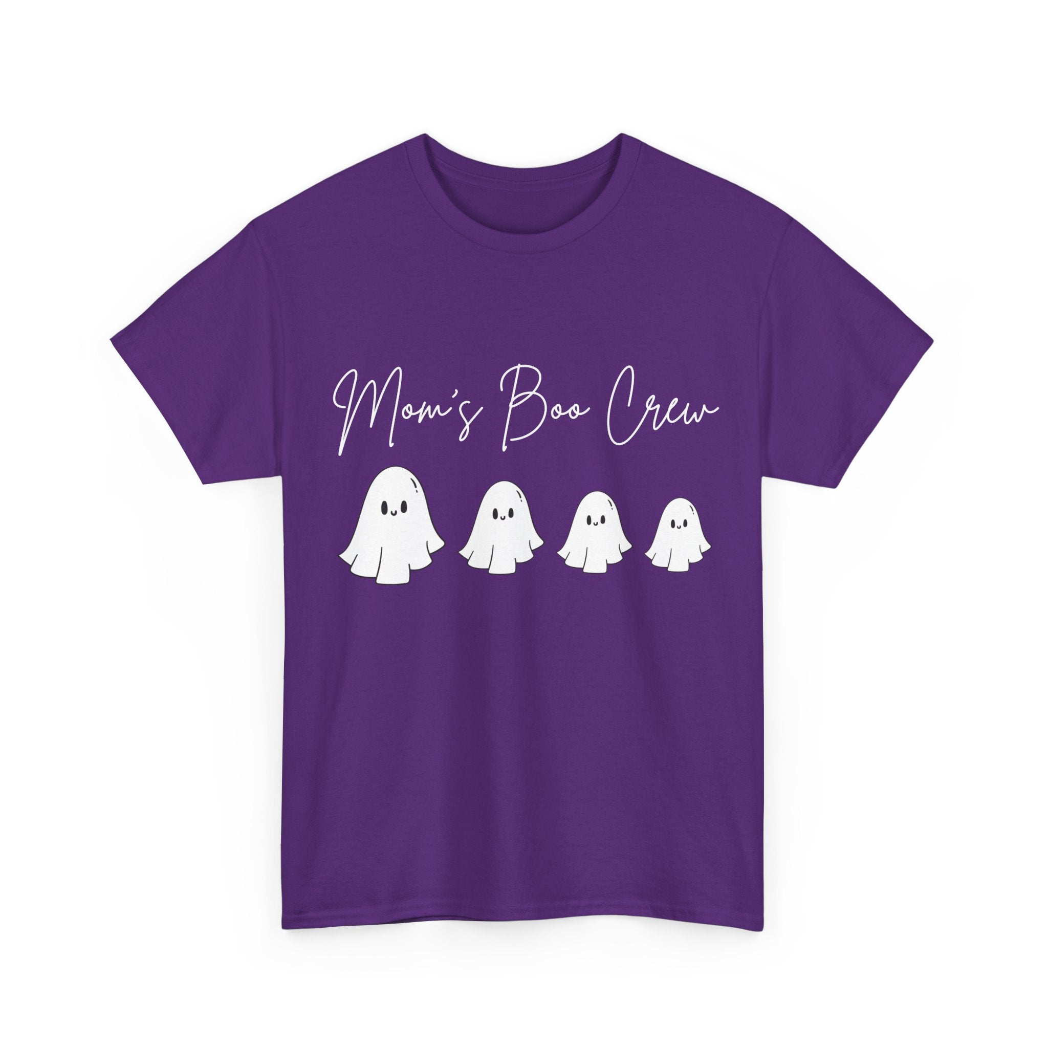 Mom's Boo Crew (4 Boos) Unisex Heavy Cotton Tee