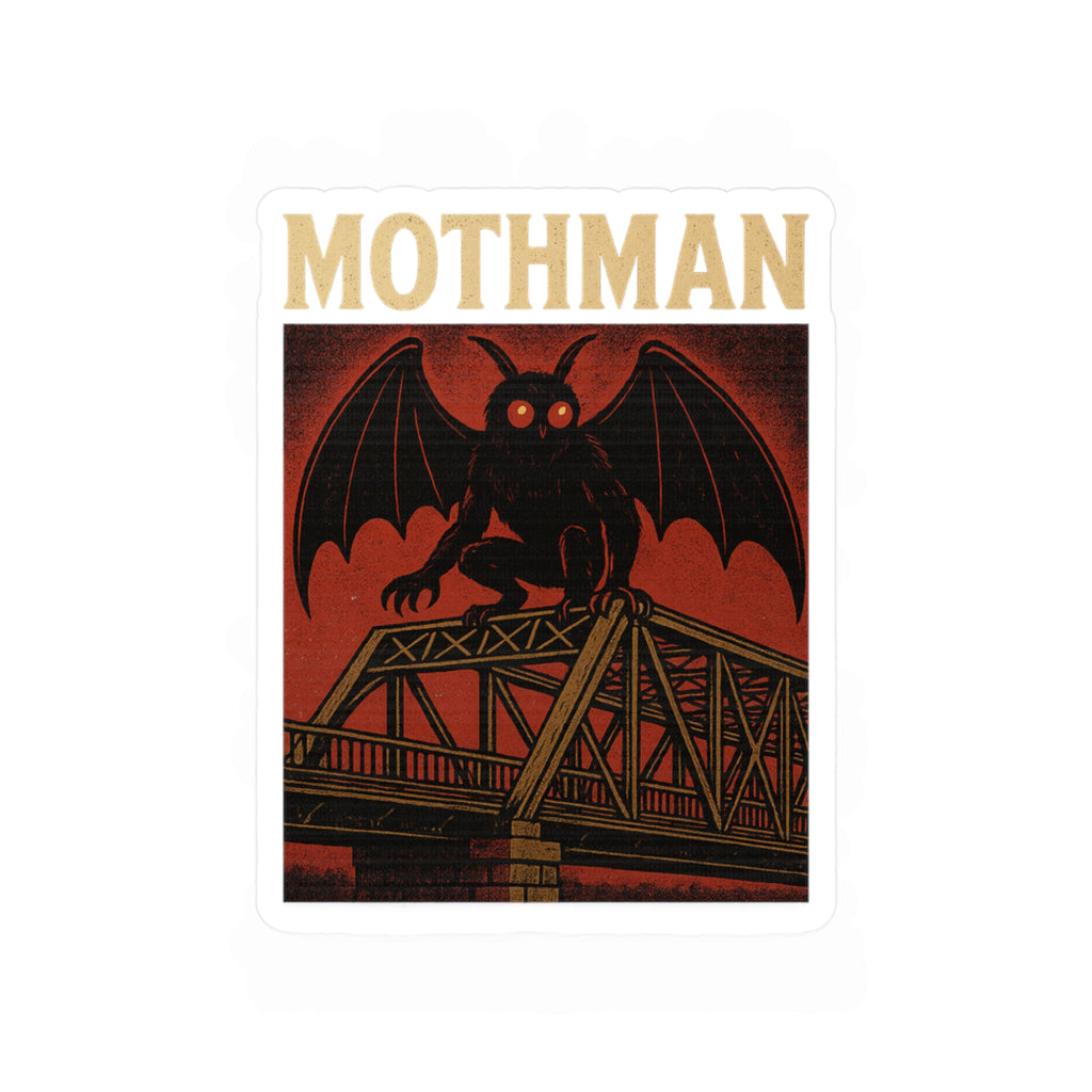 Mothman Kiss-Cut Vinyl Decal - Perfect for Home Decor, Car Stickers, Laptop Decor, Gift for Cryptid Lovers, Halloween Vibe