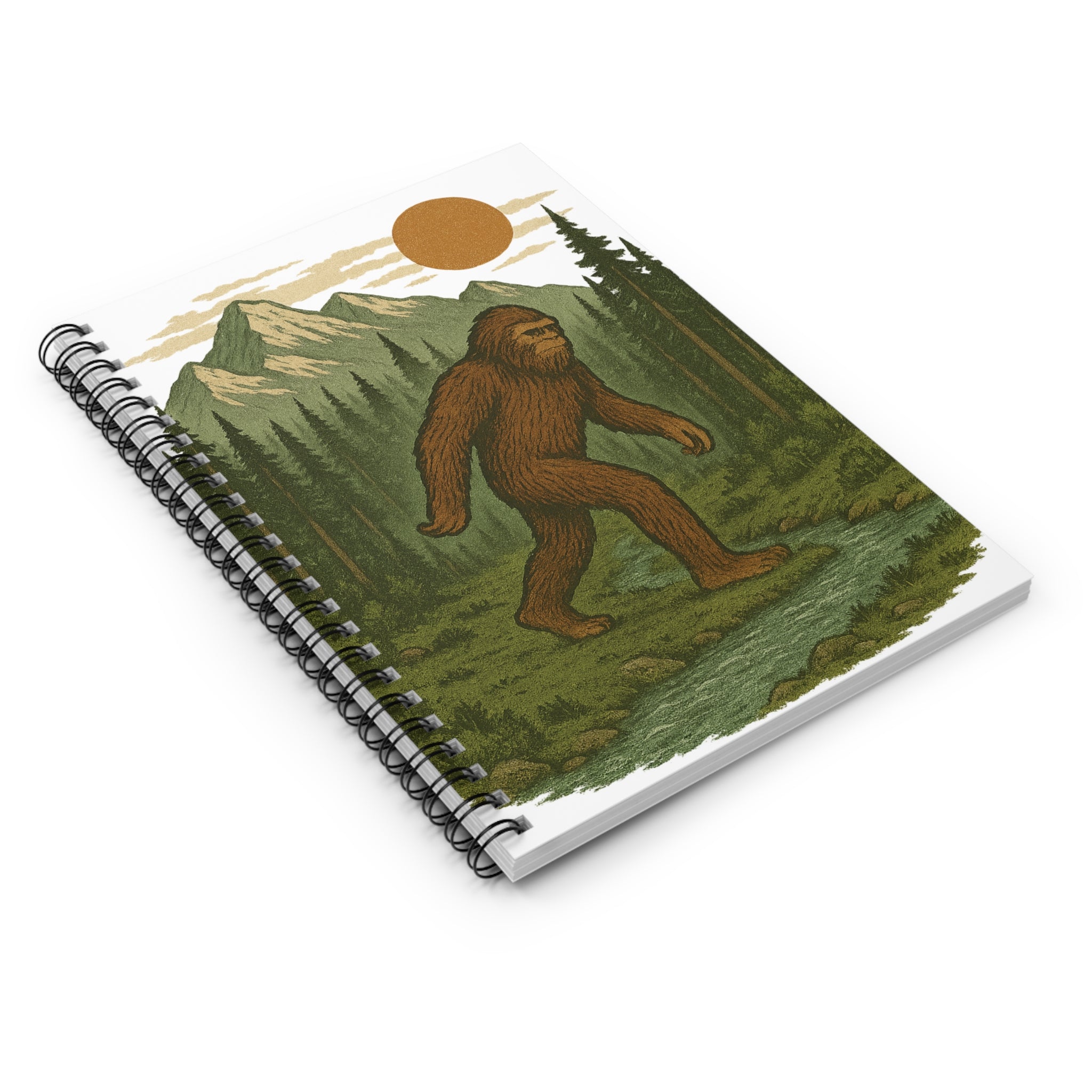 Bigfoot Adventure Spiral Notebook - Nature-Inspired Sketchbook, Travel Journal, Hiking Diary, Gift for Outdoor Lovers, Eco-Friendly Notepad