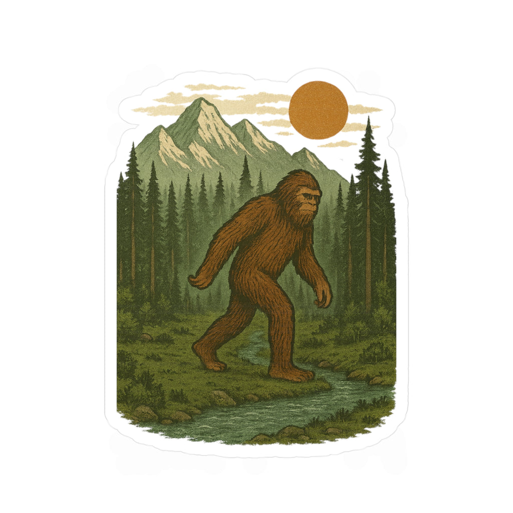 Bigfoot Kiss-Cut Vinyl Decals, Nature Stickers, Outdoor Gifts, Adventure Decor, Unique Wall Art, Wilderness Vibe